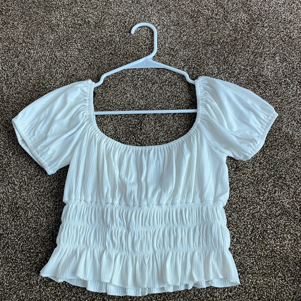 White cropped shirt